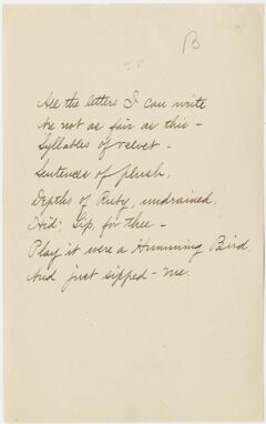 Thumbnail for Transcription of Emily Dickinson's "All the letters I can write" - Image 1