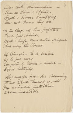 Thumbnail for Transcription of Emily Dickinson's "Color, caste, denomination" - Image 1