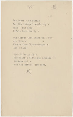 Thumbnail for Transcription of Emily Dickinson's "For death - or rather" - Image 1