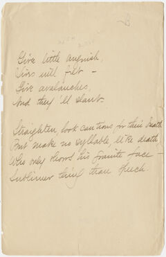 Thumbnail for Transcription of Emily Dickinson's "Give little anguish" - Image 1