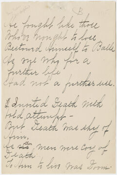 Thumbnail for Transcription of Emily Dickinson's "He fought like those" - Image 1