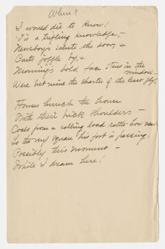 Thumbnail for Transcription of Emily Dickinson's "I would die to know!" - Image 1