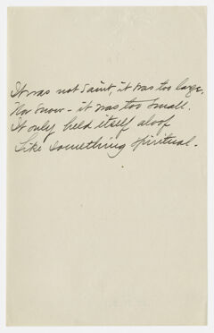 Thumbnail for Transcription of Emily Dickinson's "It was not saint, it was too large" - Image 1