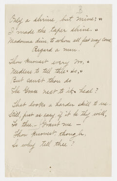 Thumbnail for Transcription of Emily Dickinson's "Only a shrine, but mine" - Image 1