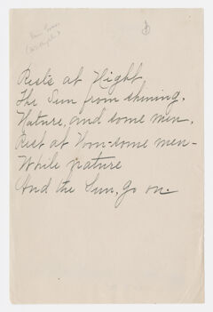 Thumbnail for Transcription of Emily Dickinson's "Rests at night" - Image 1