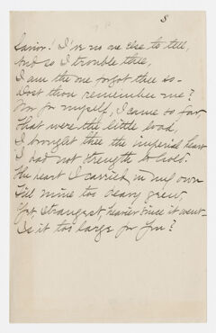 Thumbnail for Transcription of Emily Dickinson's "Savior! I've no one else to tell" - Image 1