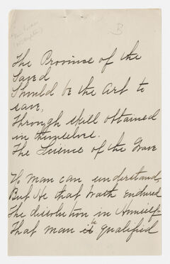 Thumbnail for Transcription of Emily Dickinson's "The province of the saved" - Image 1