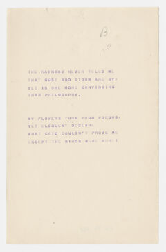 Thumbnail for Transcription of Emily Dickinson's "The rainbow never tells me" - Image 1