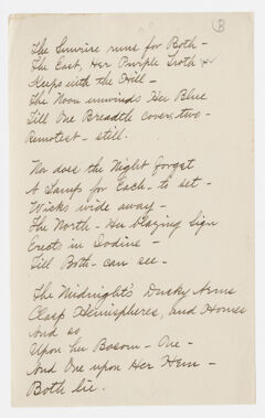 Thumbnail for Transcription of Emily Dickinson's "The sunrise runs for both" - Image 1