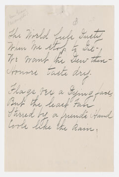 Thumbnail for Transcription of Emily Dickinson's "The world feels dusty" - Image 1