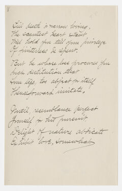 Thumbnail for Transcription of Emily Dickinson's "Till death is narrow loving" - Image 1