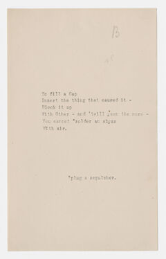 Thumbnail for Transcription of Emily Dickinson's "To fill a gap" - Image 1