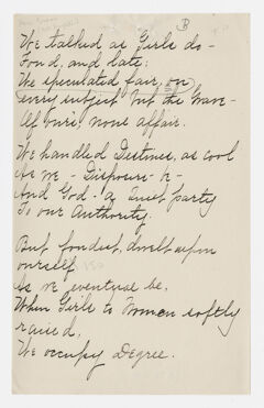 Thumbnail for Transcription of Emily Dickinson's "We talked as girls do" - Image 1