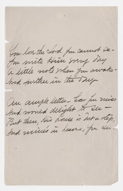 Thumbnail for Transcription of Emily Dickinson's "You love the Lord you cannot see" - Image 1
