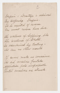 Thumbnail for Transcription of Emily Dickinson's "Despair's advantage is achieved" - Image 1