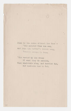 Thumbnail for Transcription of Emily Dickinson's "Doom is the house without the door -" - Image 1