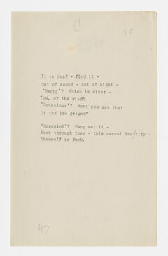 Thumbnail for Transcription of Emily Dickinson's "It is dead - find it" - Image 1