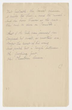 Thumbnail for Transcription of Emily Dickinson's "Not probable - the barest chance" - Image 1