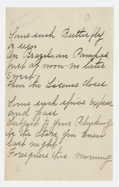 Thumbnail for Transcription of Emily Dickinson's "Some such butterfly be seen" - Image 1