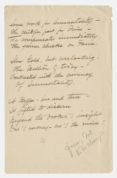 Thumbnail for Transcription of Emily Dickinson's "Some work for immortality" - Image 1