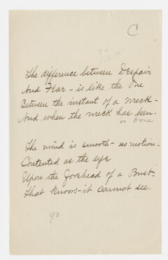 Thumbnail for Transcription of Emily Dickinson's "The difference between despair" - Image 1