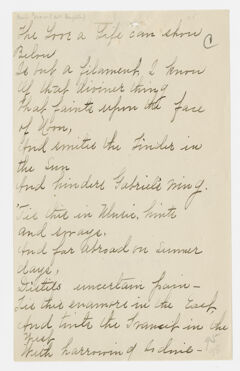 Thumbnail for Transcription of Emily Dickinson's "The love a life can show below" - Image 1