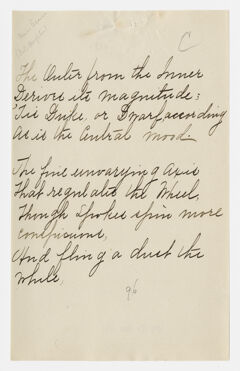 Thumbnail for Transcription of Emily Dickinson's "The outer from the inner" - Image 1