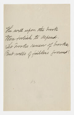 Thumbnail for Transcription of Emily Dickinson's "The well upon the brook" - Image 1