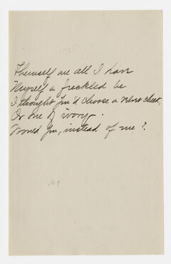 Thumbnail for Transcription of Emily Dickinson's "Themself are all I have" - Image 1
