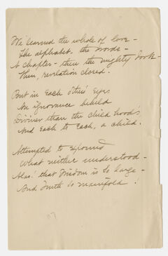 Thumbnail for Transcription of Emily Dickinson's "We learned the whole of love" - Image 1