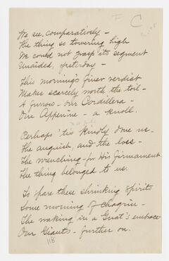 Thumbnail for Transcription of Emily Dickinson's "We see comparatively" - Image 1