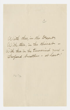 Thumbnail for Transcription of Emily Dickinson's "With thee, in the desert" - Image 1