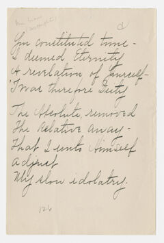Thumbnail for Transcription of Emily Dickinson's "You constituted time" - Image 1
