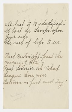Thumbnail for Transcription of Emily Dickinson's "At last to be identified" - Image 1