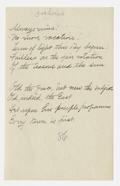 Thumbnail for Transcription of Emily Dickinson's "Always mine!" - Image 1