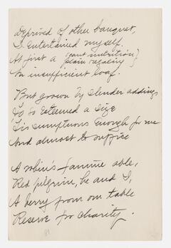 Thumbnail for Transcription of Emily Dickinson's "Deprived of other banquet" - Image 1