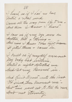 Thumbnail for Transcription of Emily Dickinson's "I heard, as if I had no ear" - Image 1