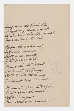 Thumbnail for Transcription of Emily Dickinson's "Sang from the heart, Sire" - Image 1