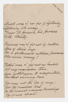 Thumbnail for Transcription of Emily Dickinson's "Struck was I, nor yet of lightning" - Image 1