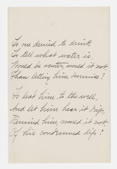 Thumbnail for Transcription of Emily Dickinson's "To one denied to drink" - Image 1