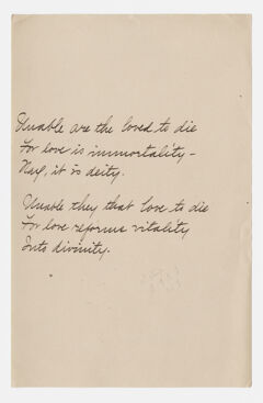 Thumbnail for Transcription of Emily Dickinson's "Unable are the loved to die" - Image 1
