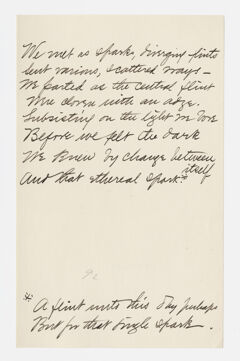 Thumbnail for Transcription of Emily Dickinson's "We met as sparks, diverging splints" - Image 1