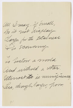 Thumbnail for Transcription of Emily Dickinson's "All I may, if small - Image 1
