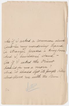 Thumbnail for Transcription of Emily Dickinson's "As if I asked a common alms" - Image 1