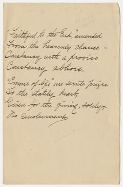 Thumbnail for Transcription of Emily Dickinson's "'Faithful to the end' amended" - Image 1