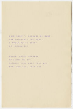 Thumbnail for Transcription of Emily Dickinson's "Good night, because we must!" - Image 1