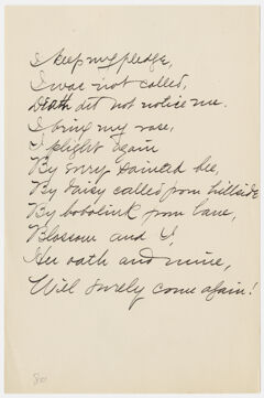 Thumbnail for Transcription of Emily Dickinson's "I keep my pledge" - Image 1