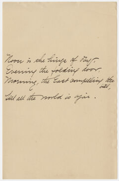 Thumbnail for Transcription of Emily Dickinson's "Noon is the hinge of day" - Image 1