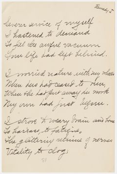 Thumbnail for Transcription of Emily Dickinson's "Severer service of myself" - Image 1