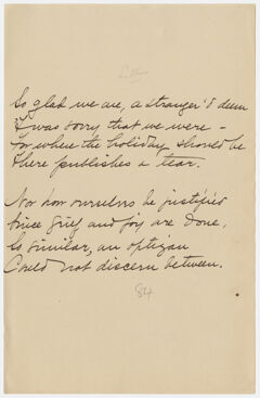 Thumbnail for Transcription of Emily Dickinson's "So glad we are a stranger'd deem" - Image 1